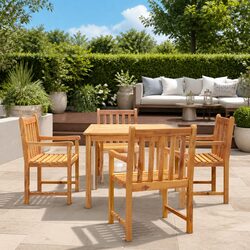 Brown Wooden Garden Chairs Set of 4 - Specs Inside
