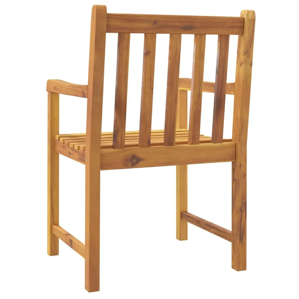 Wooden Garden Chairs Set of 4 Outdoor Seating Brown 56W x 55.5D x 90H cm