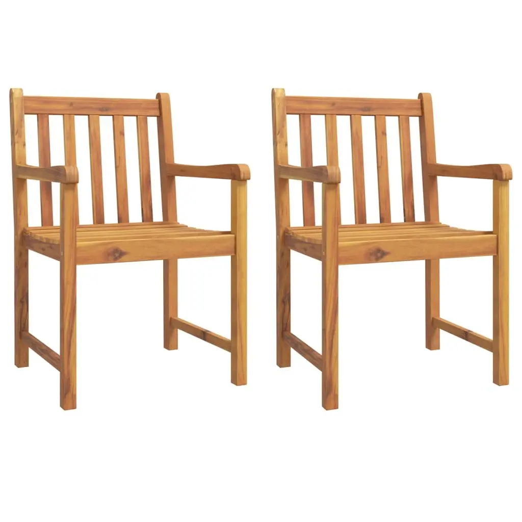 3 Piece Solid Acacia Wood Outdoor Dining Set with Chairs