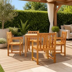5-Piece Outdoor Dining Set – Acacia Wood Construction