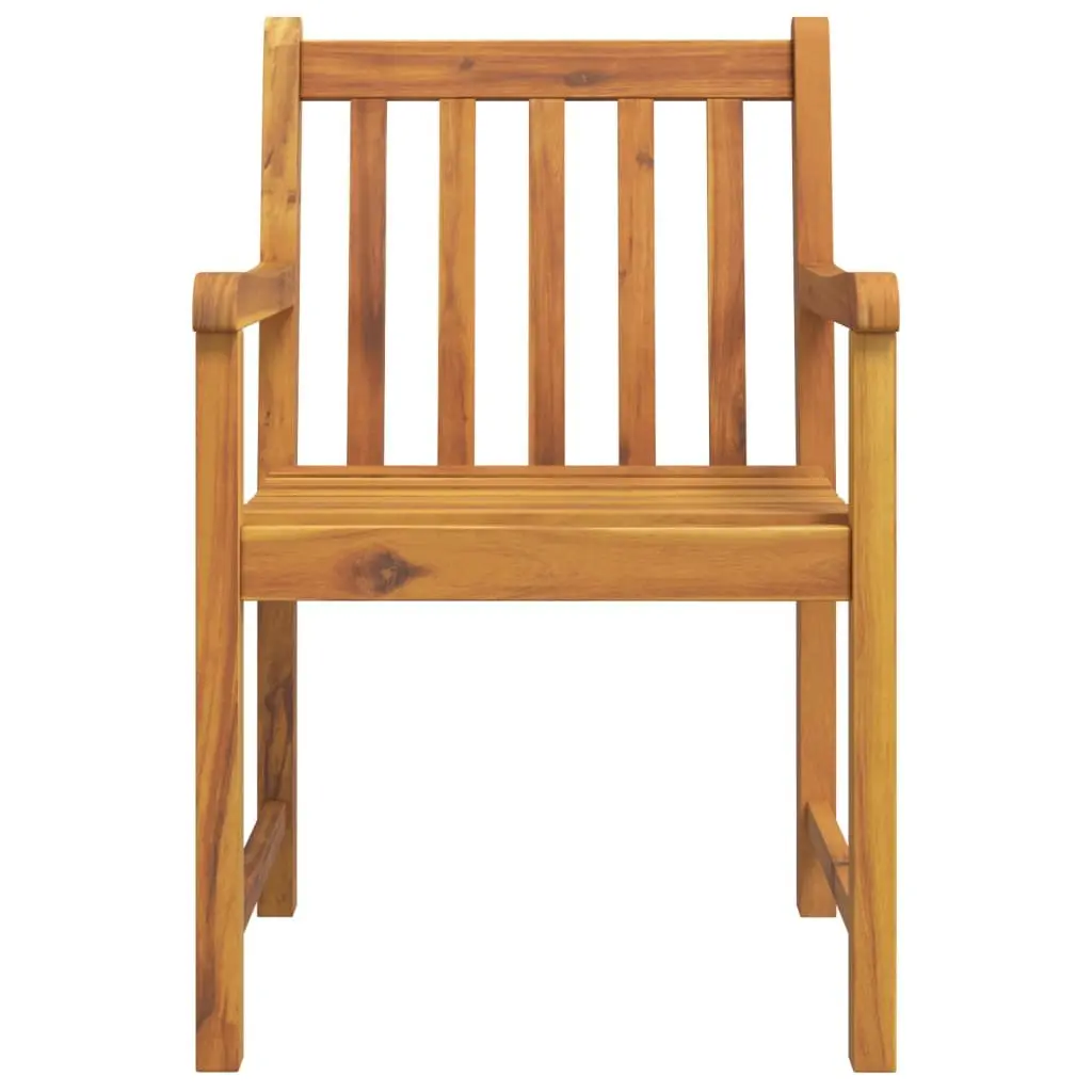 Garden Dining Set Outdoor Use 5 Piece Brown Solid Wood Acacia Chairs Table