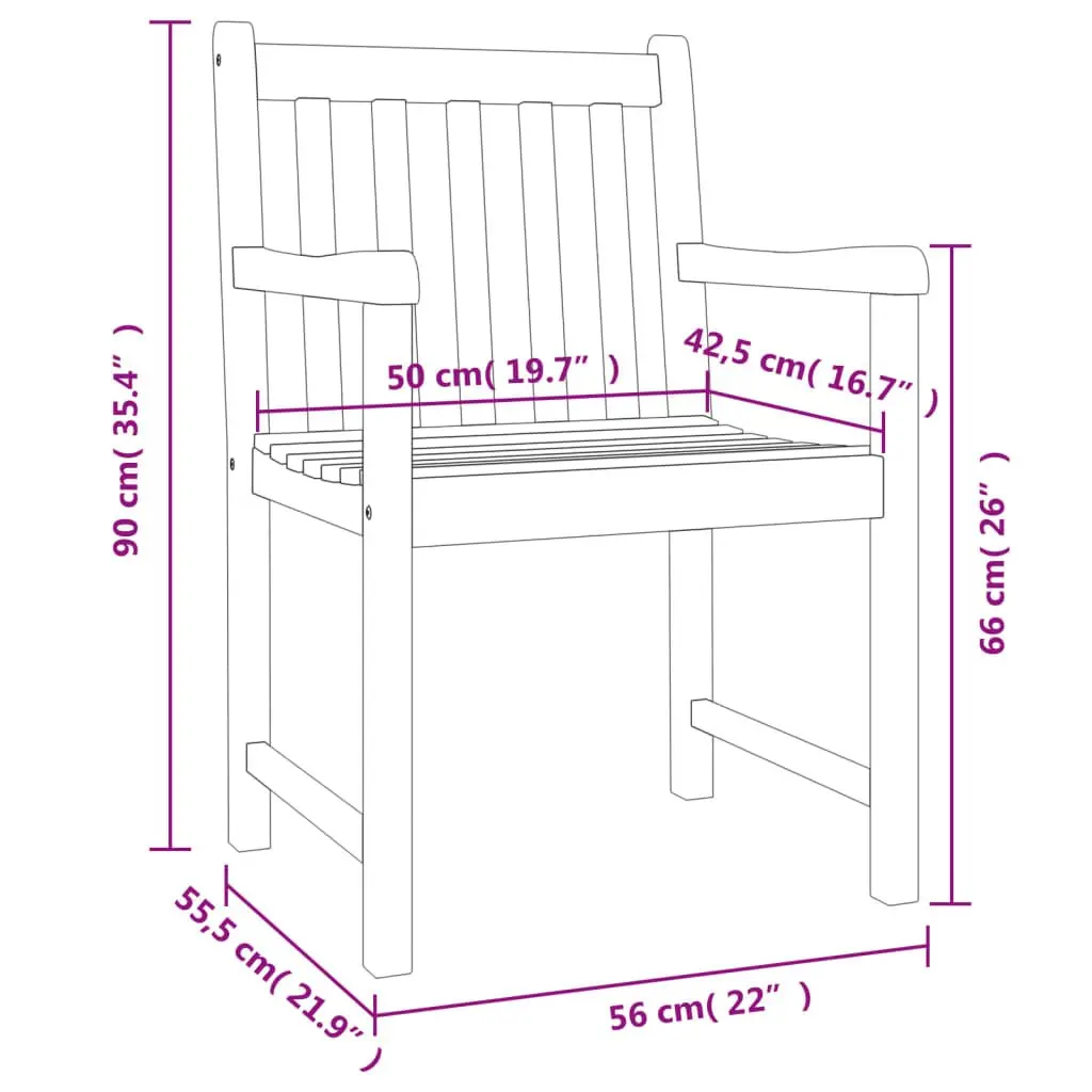Garden Dining Set Outdoor Use 5 Piece Brown Solid Wood Acacia Chairs Table