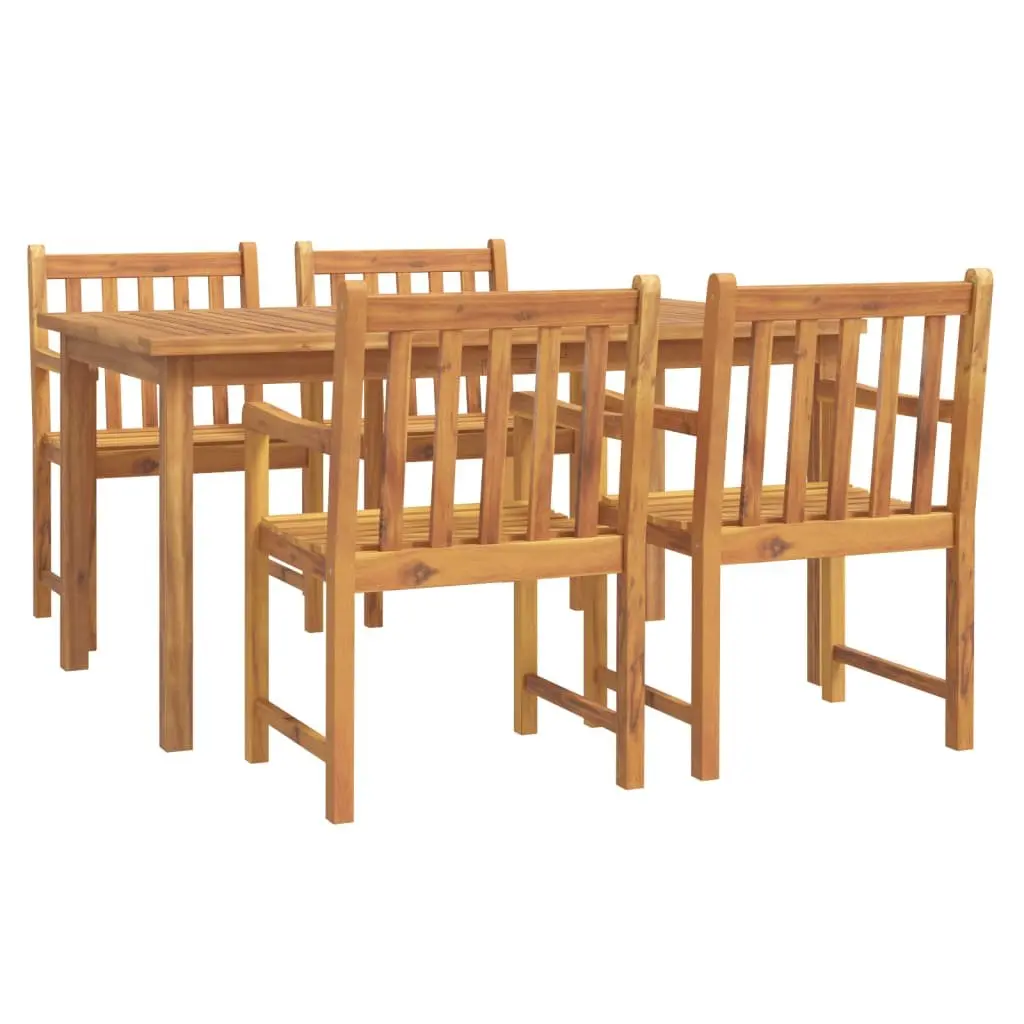 5 Piece Garden Dining Set with Solid Acacia Wood