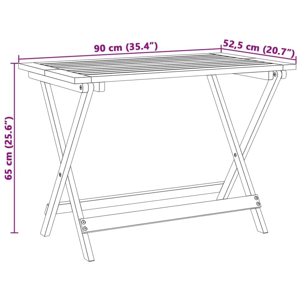 5-Piece Acacia Wood Dining Set with Folding Table and Chairs