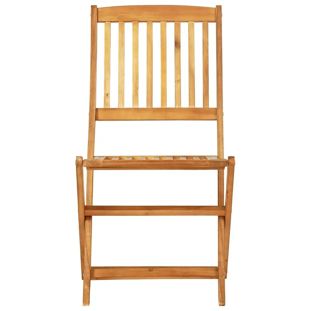 Folding Garden Dining Set Outdoor Bistro Table Chairs Solid Wood 3 Piece