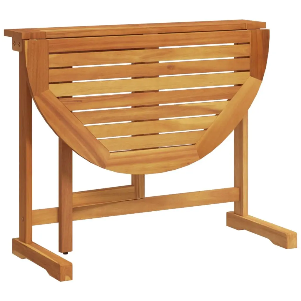 Folding Garden Dining Set Outdoor Bistro Table Chairs Solid Wood 3 Piece