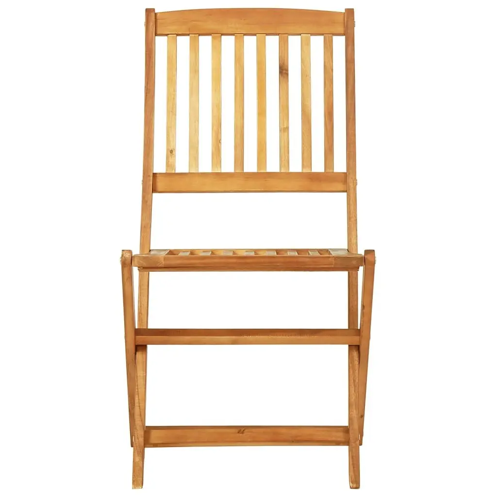 Folding Garden Dining Set 3 Piece Outdoor Bistro Table Chairs Acacia Wood Patio