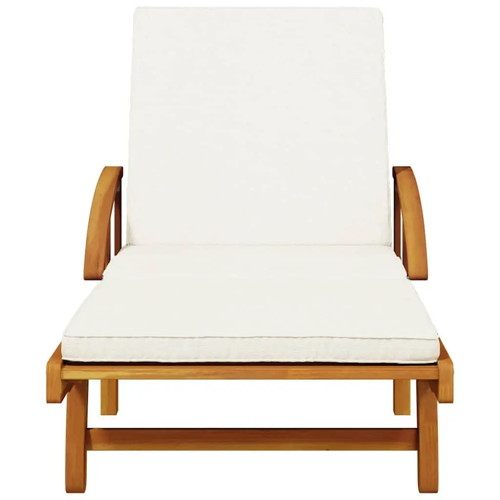 Sun Loungers 2 pcs with Cushions Outdoor Seating Solid Wood Acacia Brown
