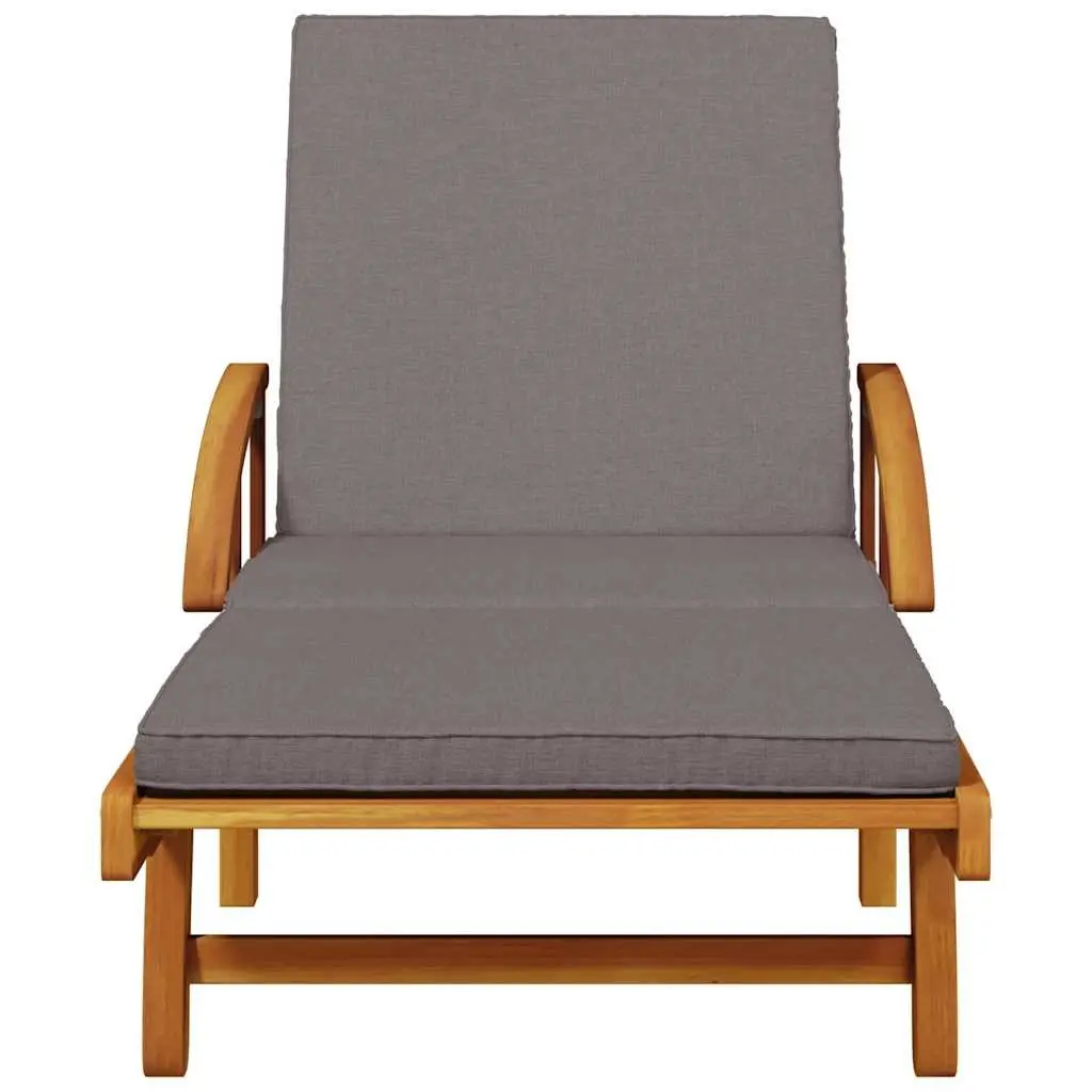 Sun Loungers 2 pcs with Cushions Outdoor Reclining Chairs Brown Wood 200x68x83cm