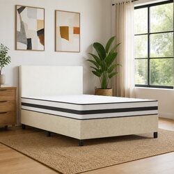 Bonnell Spring Mattress: Queen Size 152x203cm, White Fabric
