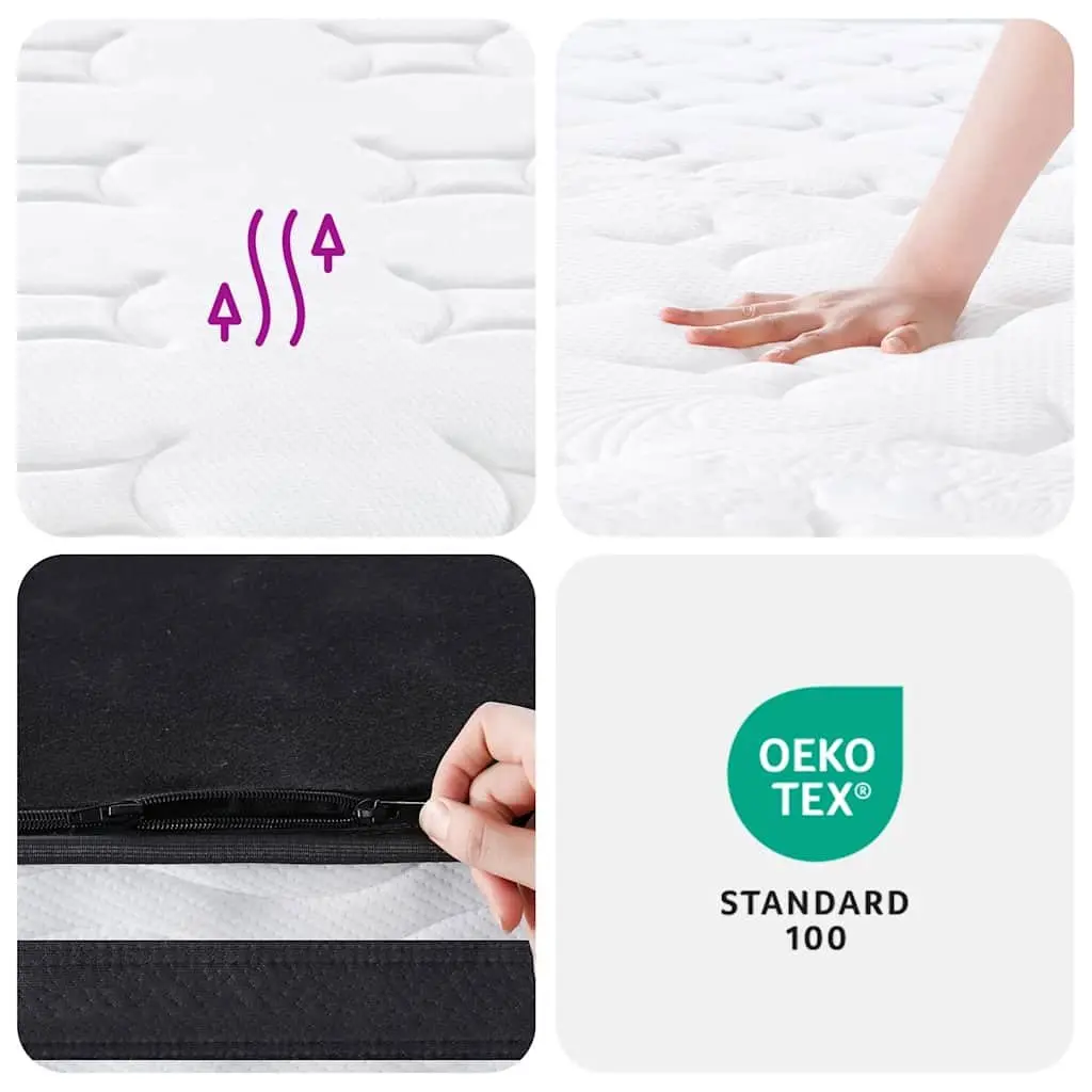 Queen Size Bonnell Spring Mattress Medium Firmness White 152x203cm Bedroom Sleep