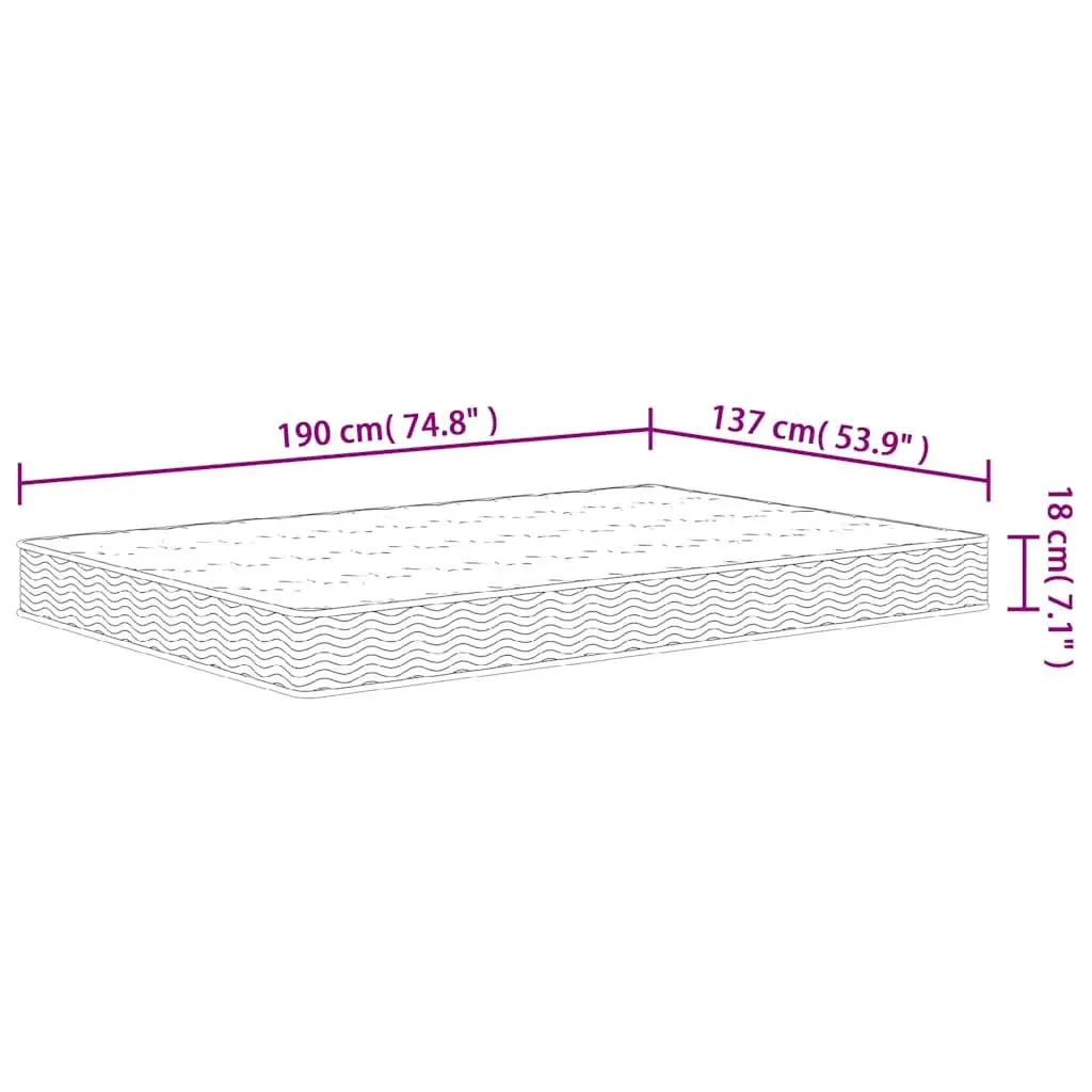 Bonnell Spring Mattress Double Size 137x190 cm