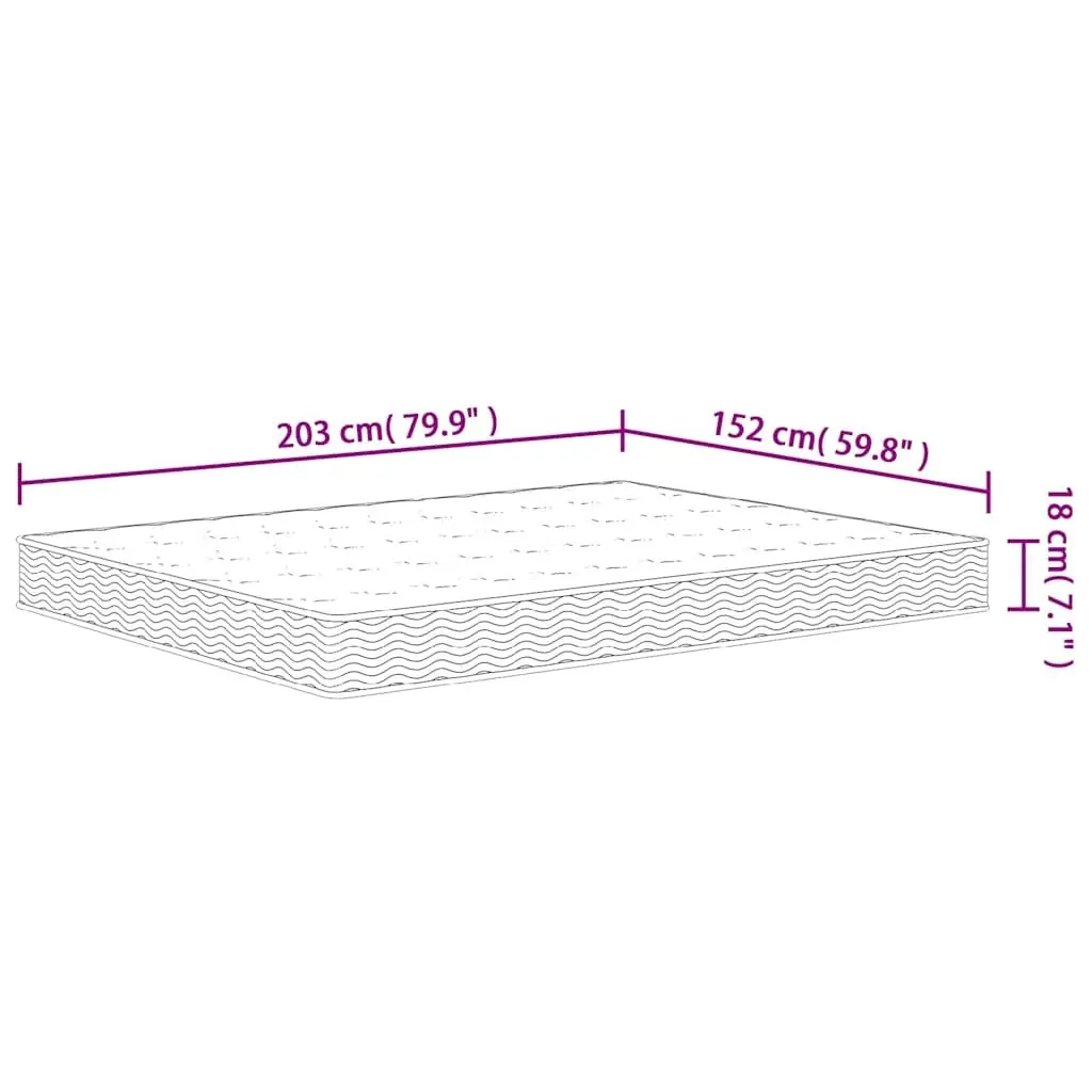 Queen Size Bonnell Spring Mattress Medium Firmness 152x203 cm Bedroom Bedding