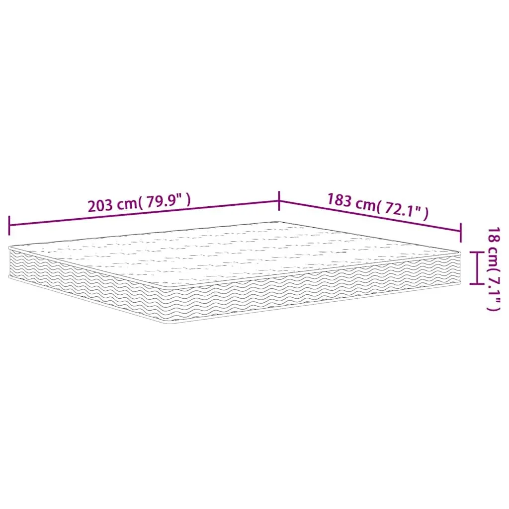 Bonnell Spring Mattress Medium Firm Support for Bedroom 183x203cm