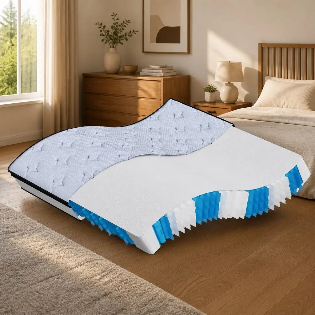 Pocket Spring Mattress Queen Size 152x203 cm Medium Firmness 7 Zones Support
