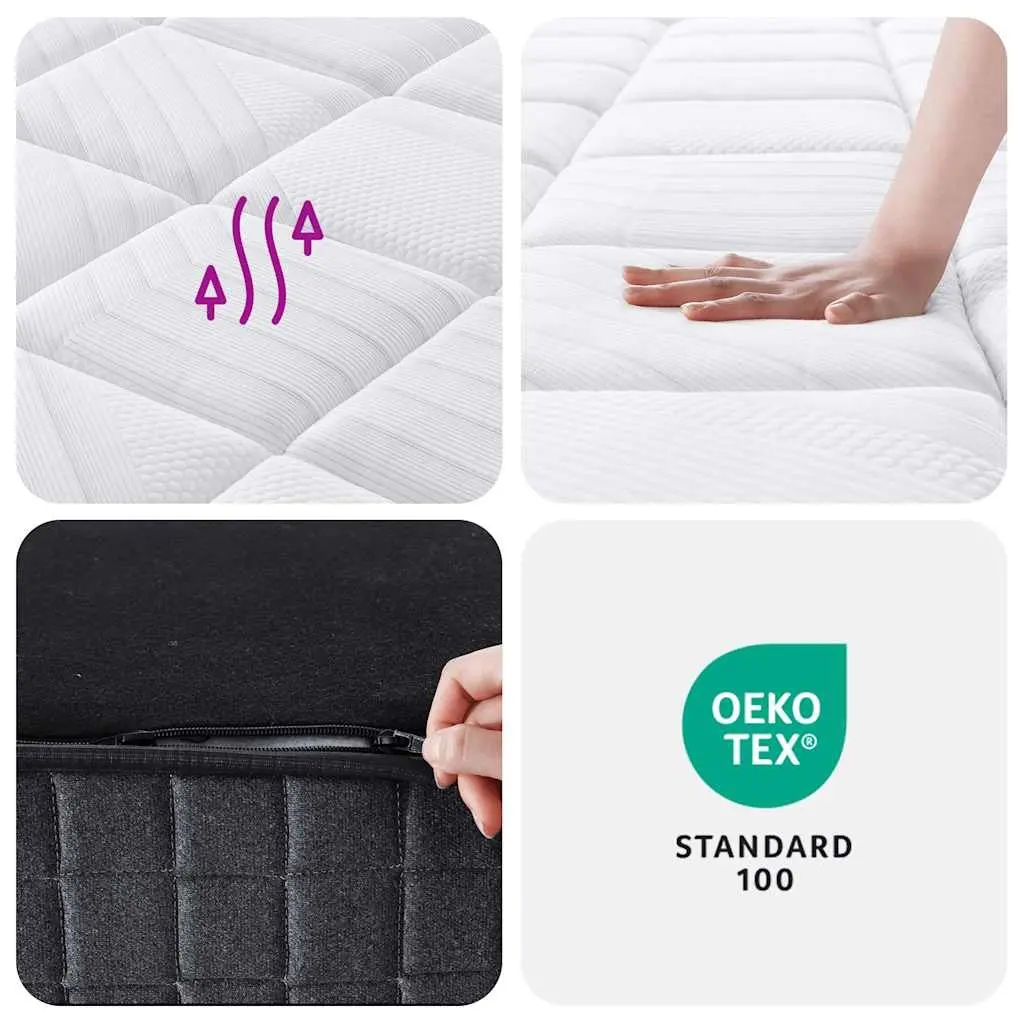 Pocket Spring Mattress Queen Size 152x203cm White, Medium Plus