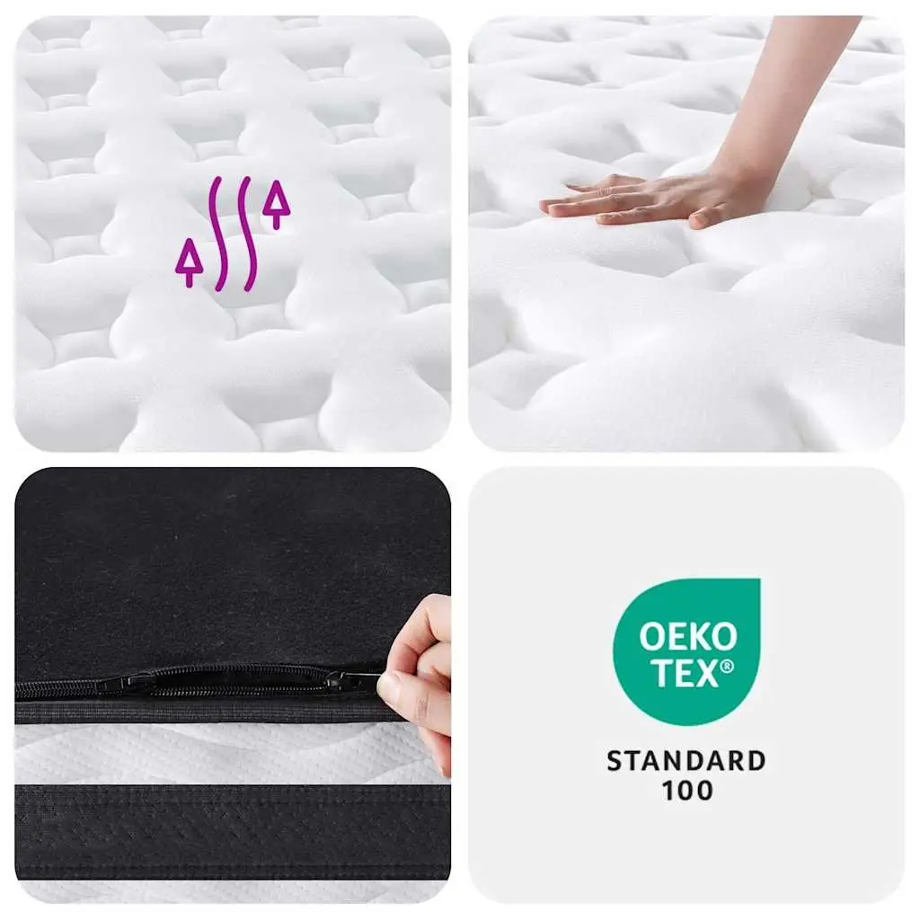 Pocket Spring Mattress King Size 183x203cm Medium Firmness