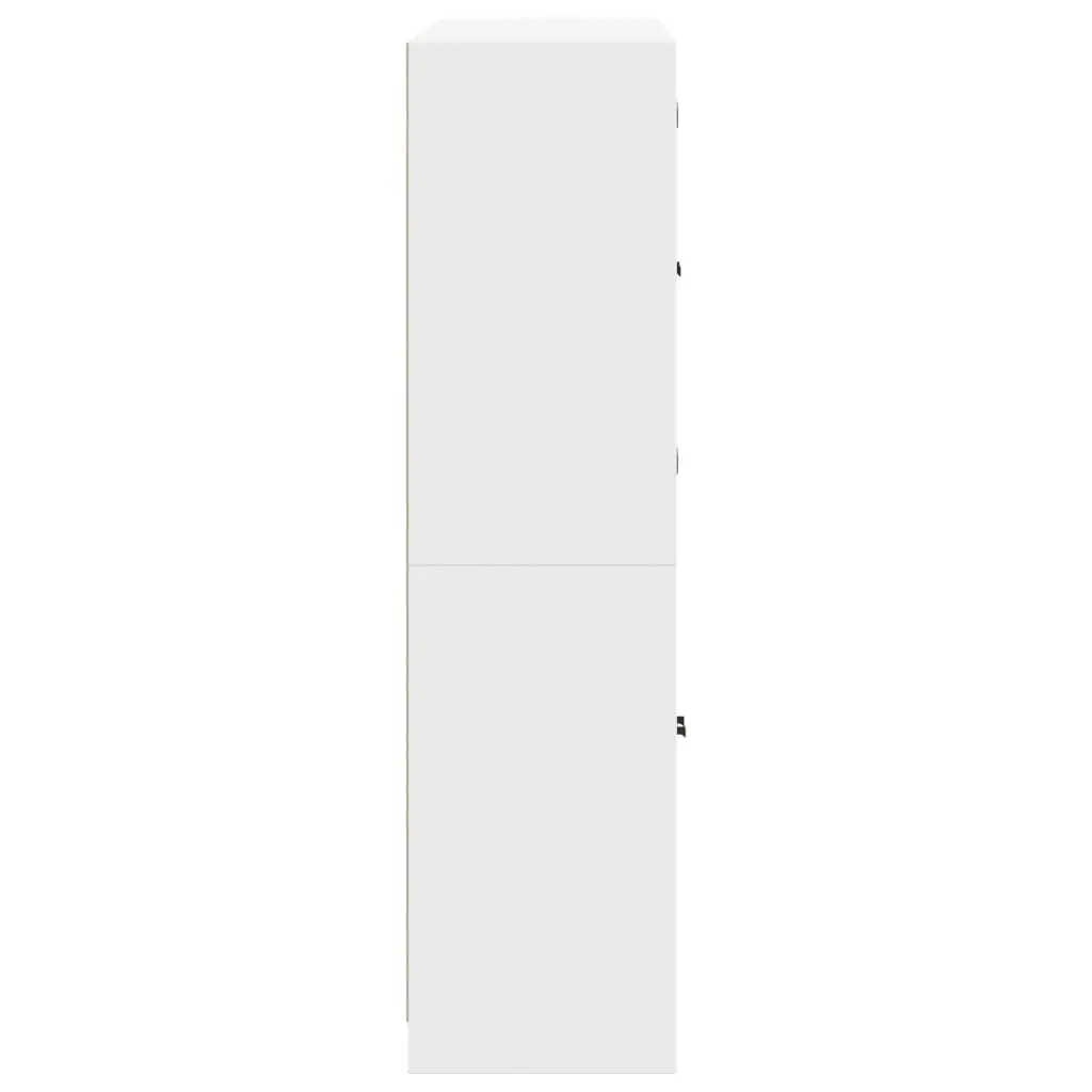 White Bookcase with Hinged Doors
