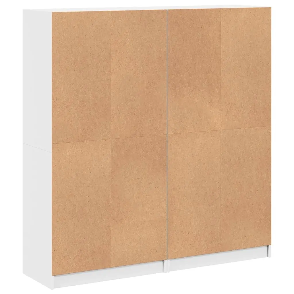 White Bookcase with Hinged Doors