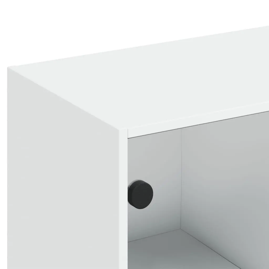 White Bookcase with Hinged Doors