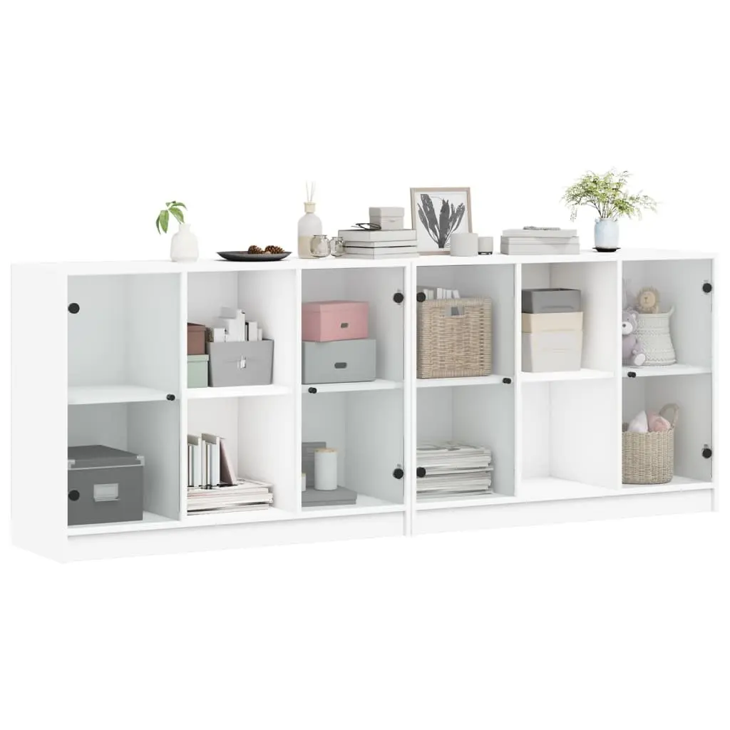 Bookcase for Home Office White 204x37x75cm