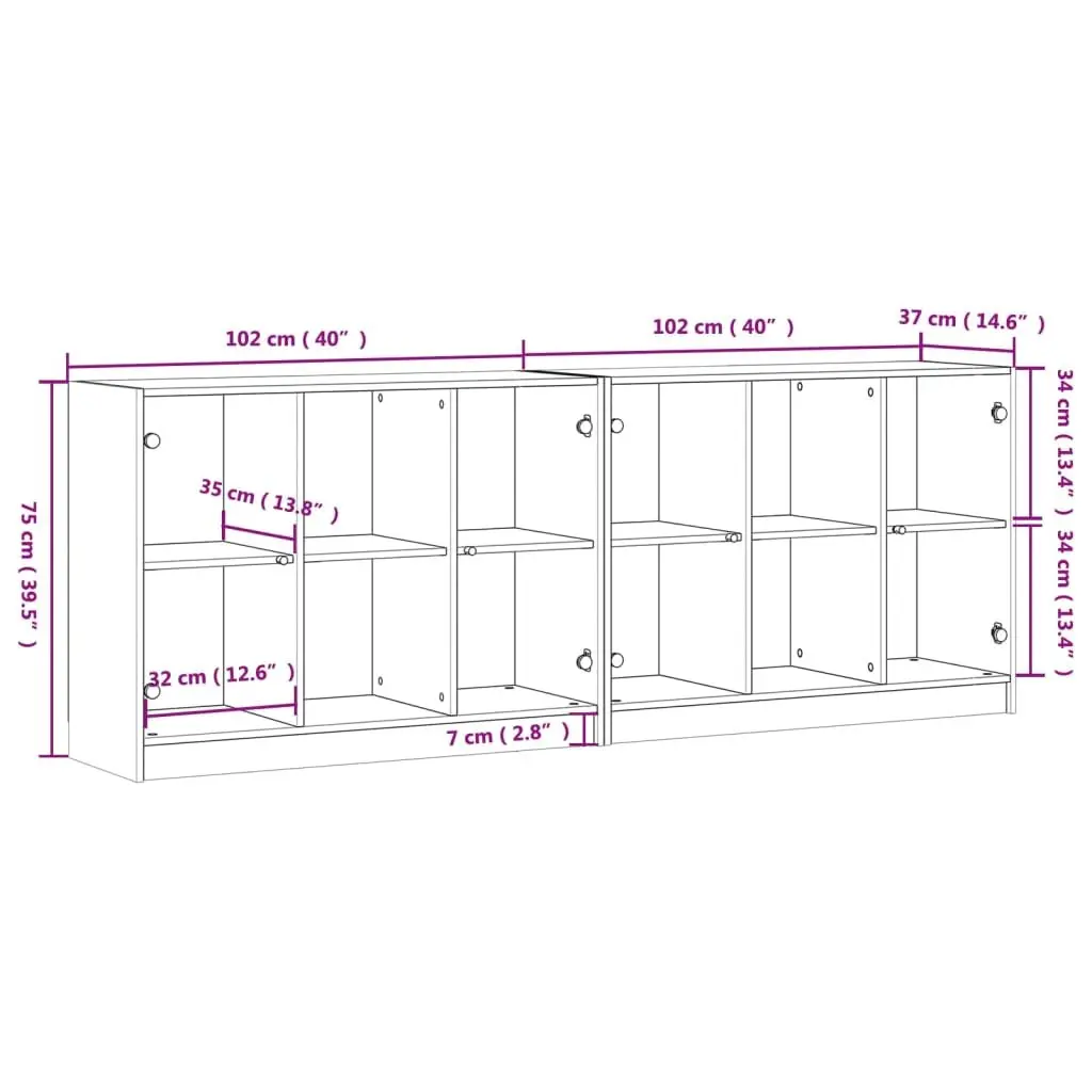 Bookcase for Home Office White 204x37x75cm