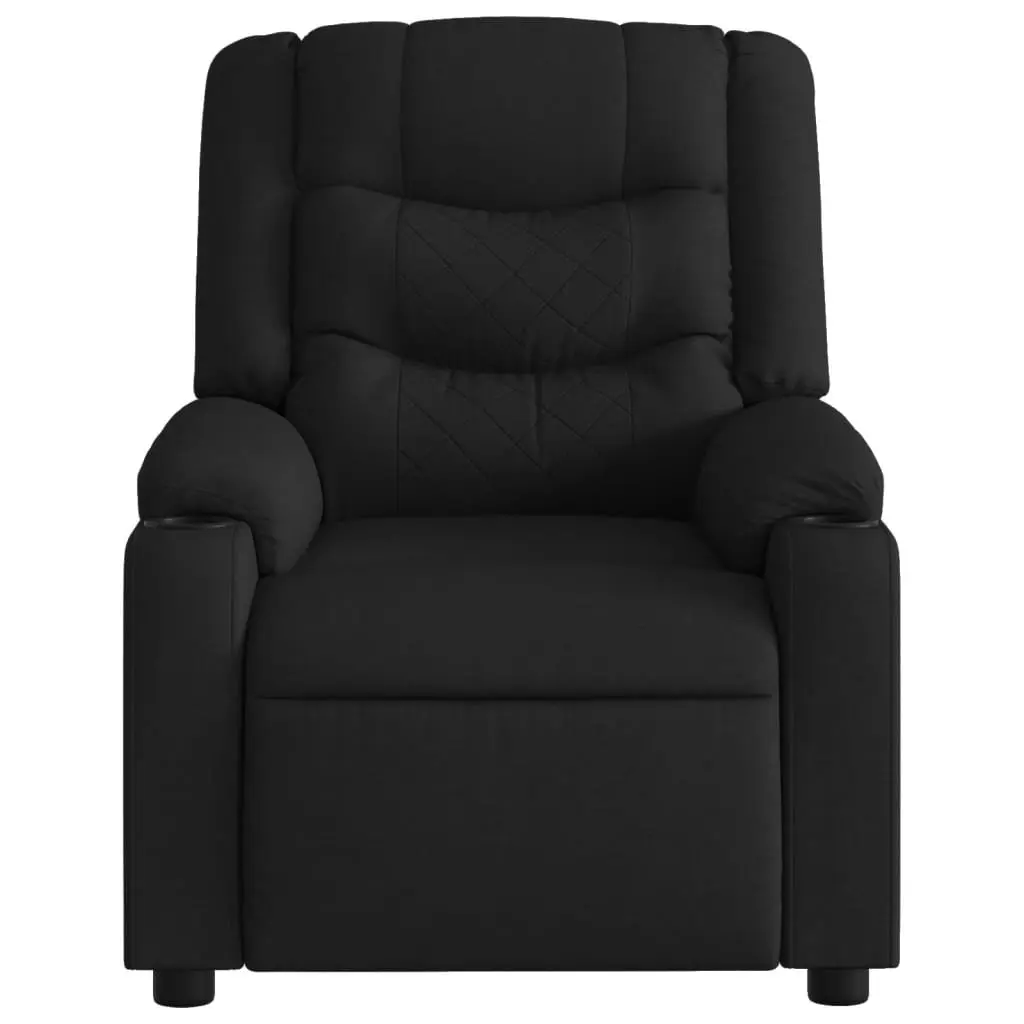 Massage Recliner Chair Living Room Black Fabric Manual 135 Degrees