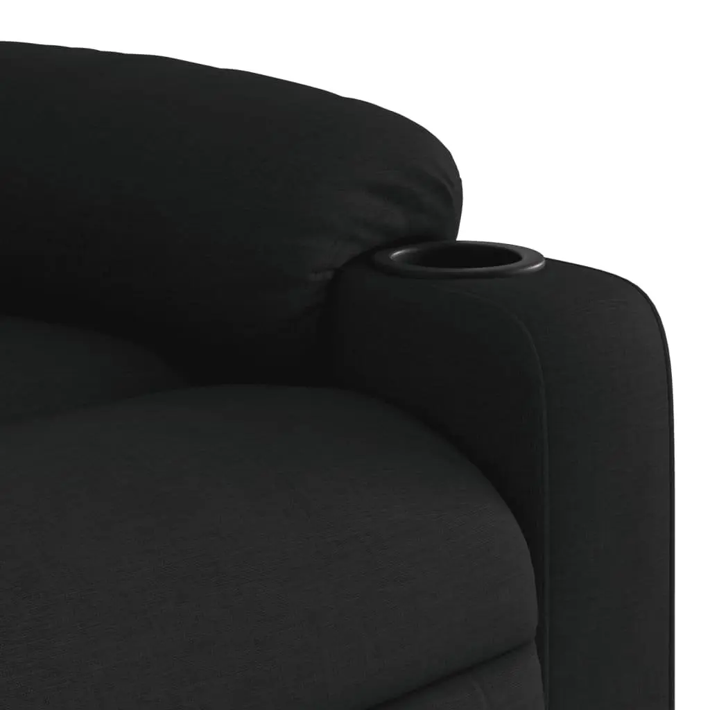 Massage Recliner Chair Living Room Black Fabric Manual 135 Degrees