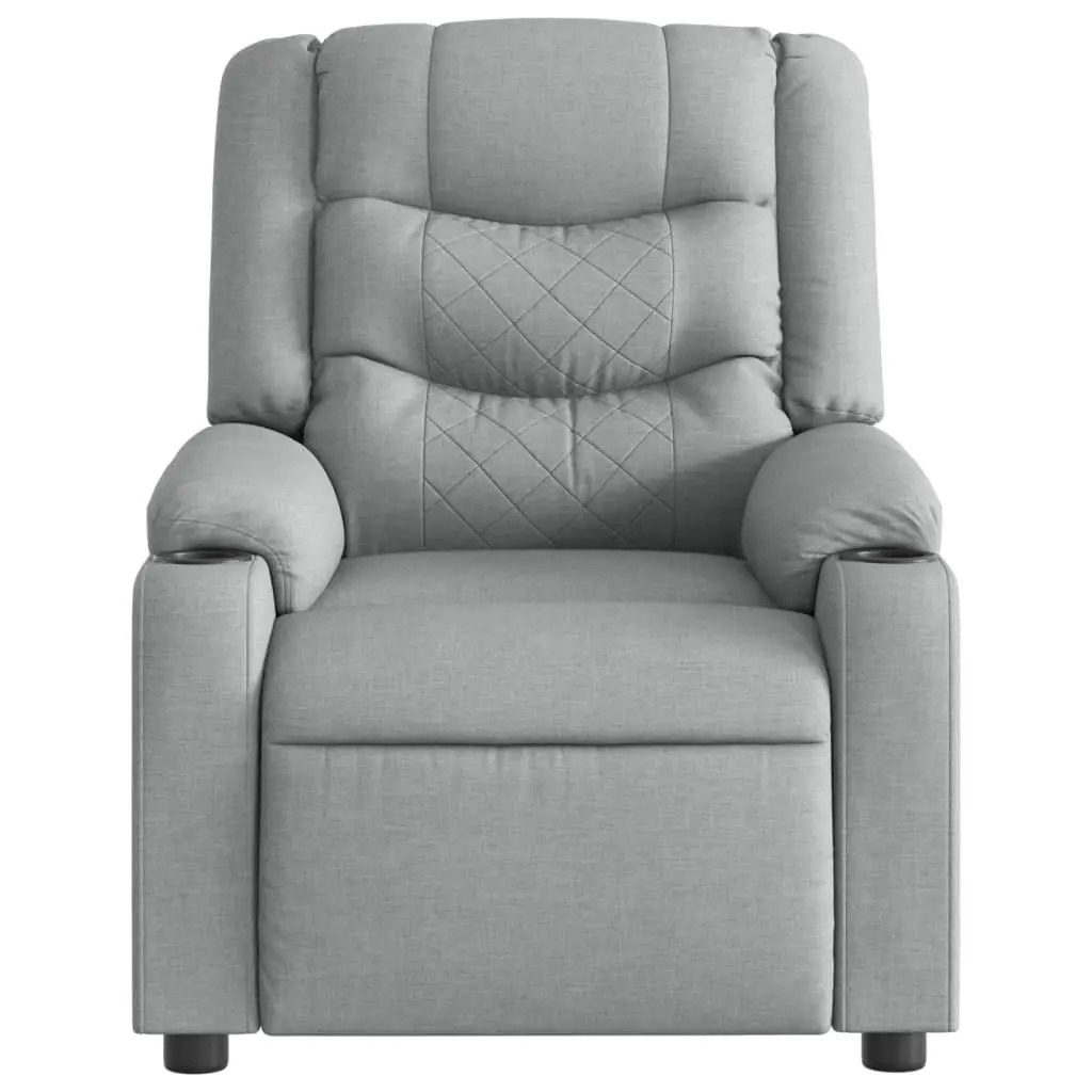 Electric Massage Recliner Chair for Living Room Grey Fabric