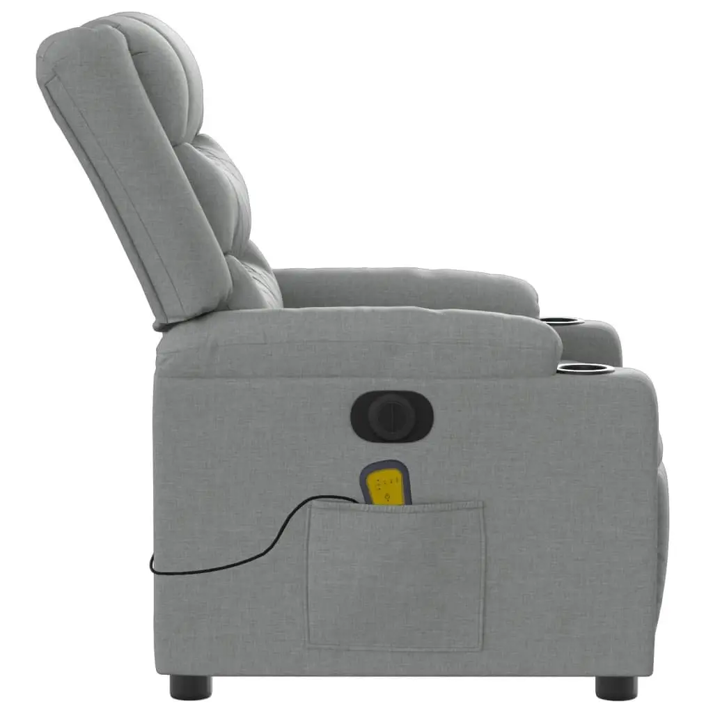 Electric Massage Recliner Chair for Living Room Grey Fabric