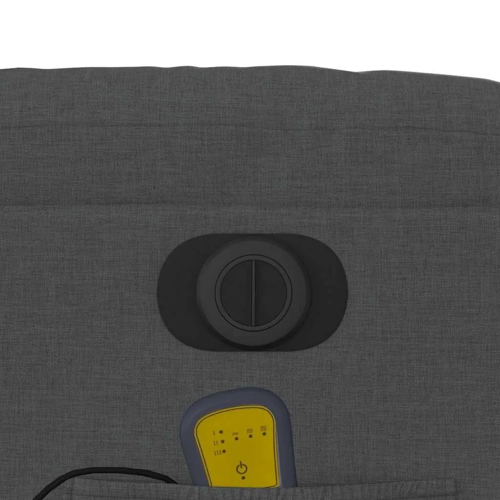 Electric Massage Recliner Chair Grey Fabric Armchair Footrest Vibration Massage