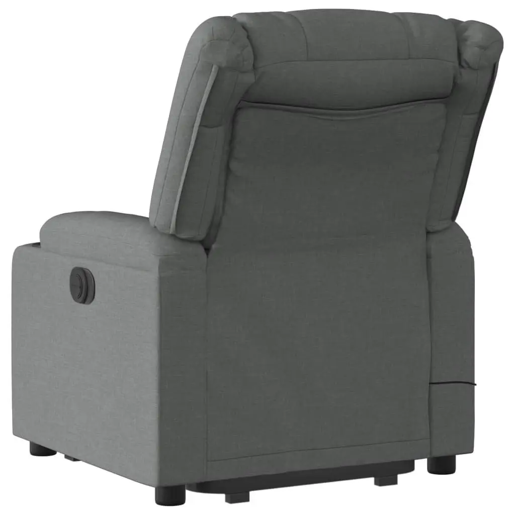 Stand Up Massage Recliner Chair Electric Power Lift Grey Fabric Armchair