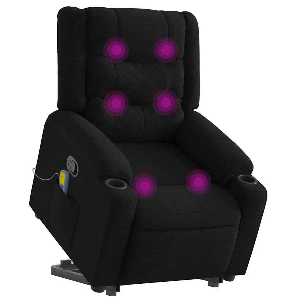 Electric Massage Recliner Chair for Living Room Black Fabric