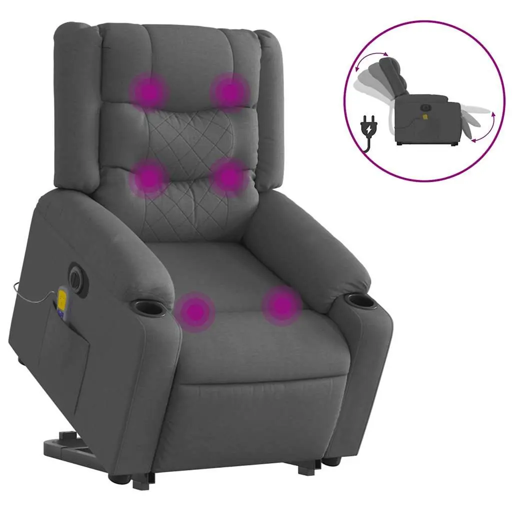 Electric Massage Recliner Chair for Elderly Comfort Fabric Armchair 135 Degrees