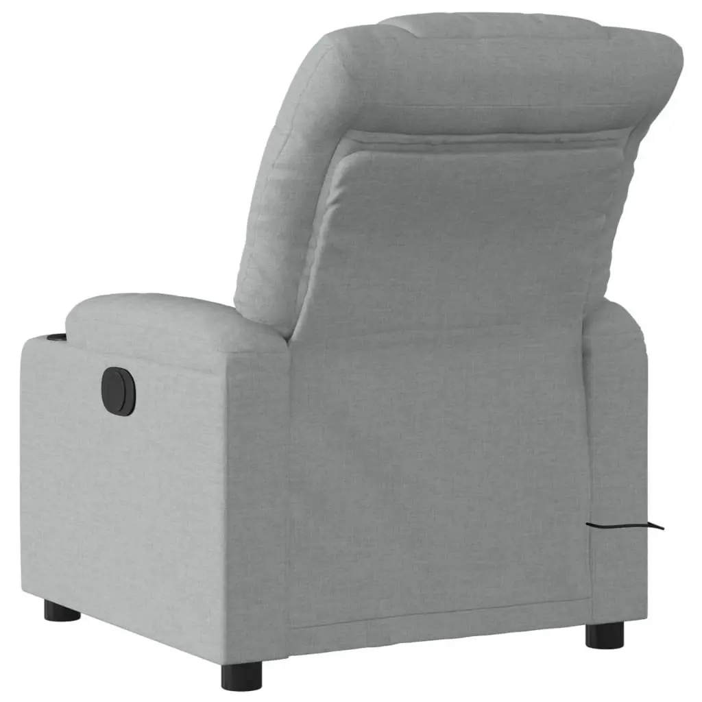 Electric Massage Recliner Chair for Lounge Grey Fabric