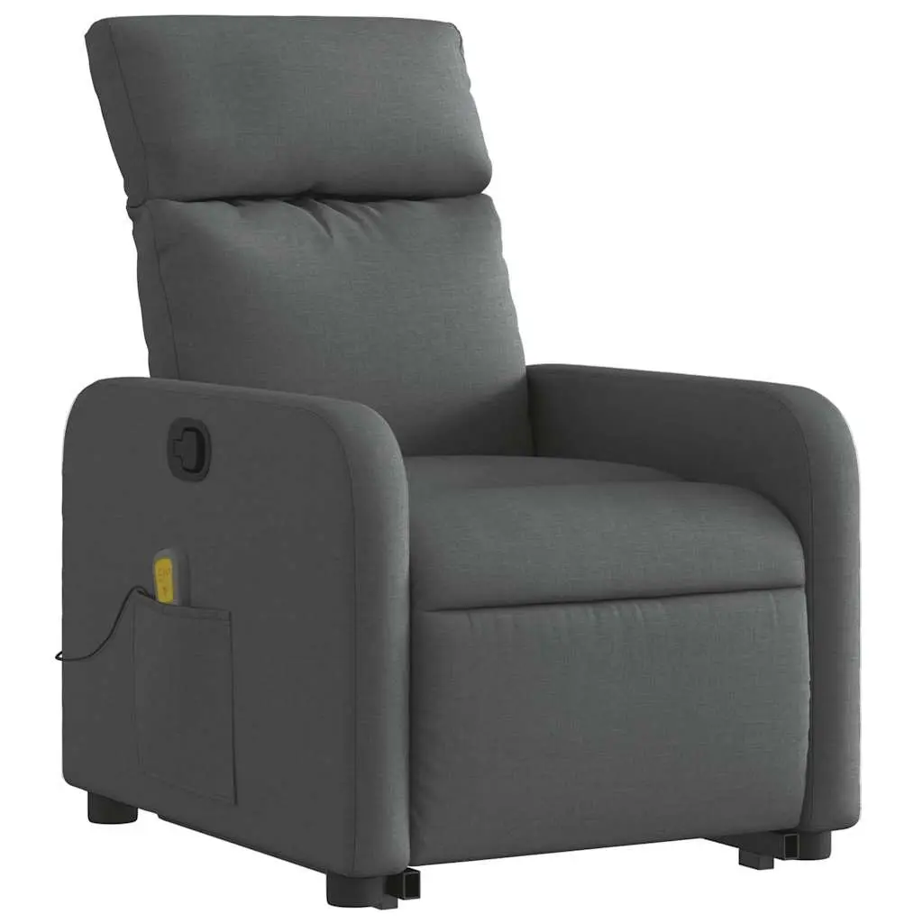 Massage Recliner Chair for Living Room with Power Lift Function Grey Fabric