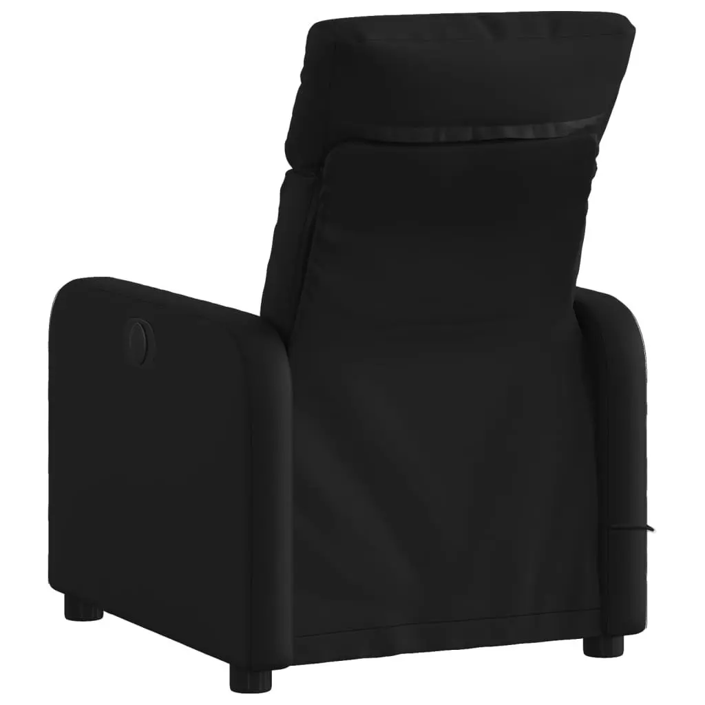 Massage Recliner Chair for Living Room Black Faux Leather Manual Reclining 6 Massage Points