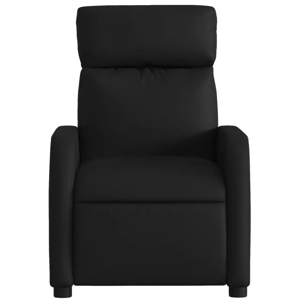 Massage Recliner Chair for Living Room Black Faux Leather Manual Reclining 6 Massage Points