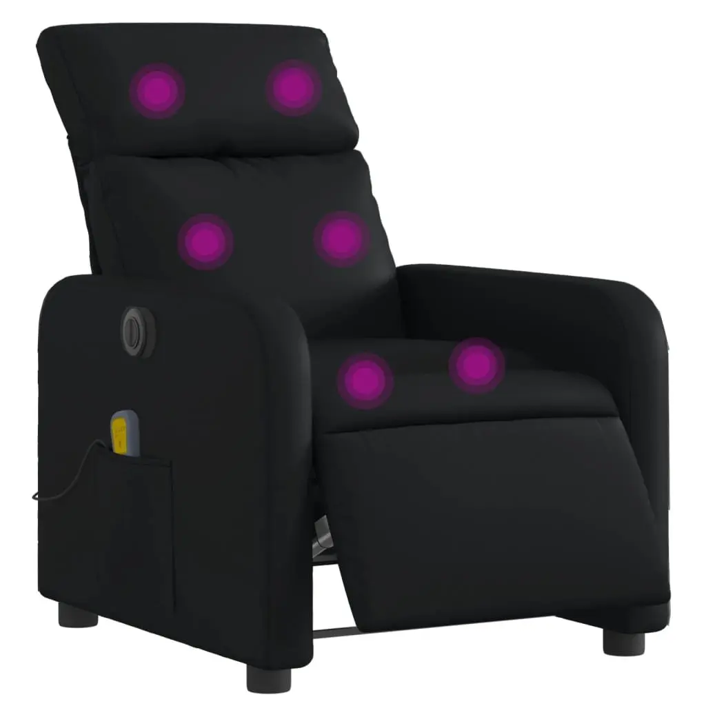 Electric Massage Recliner Chair for Living Room Black Faux Leather