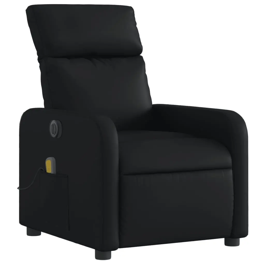Electric Massage Recliner Chair for Living Room Black Faux Leather