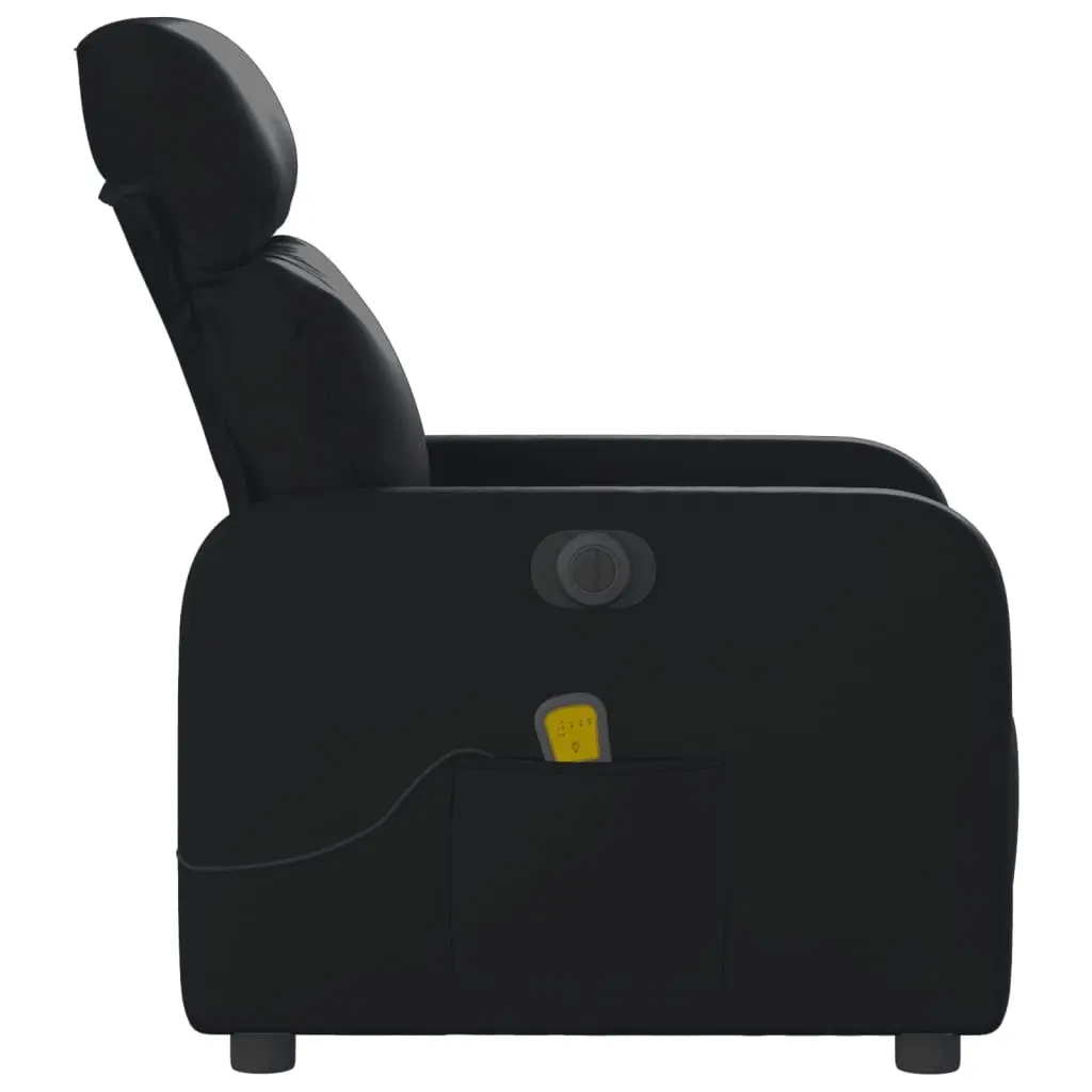 Electric Massage Recliner Chair for Living Room Black Faux Leather