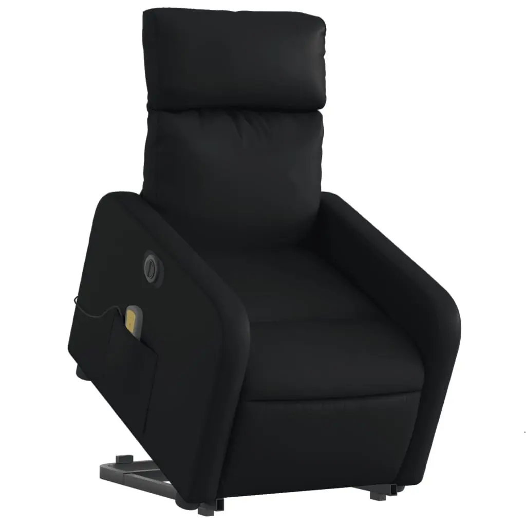 Electric Massage Chair for Living Room Black Faux Leather 135 Degrees