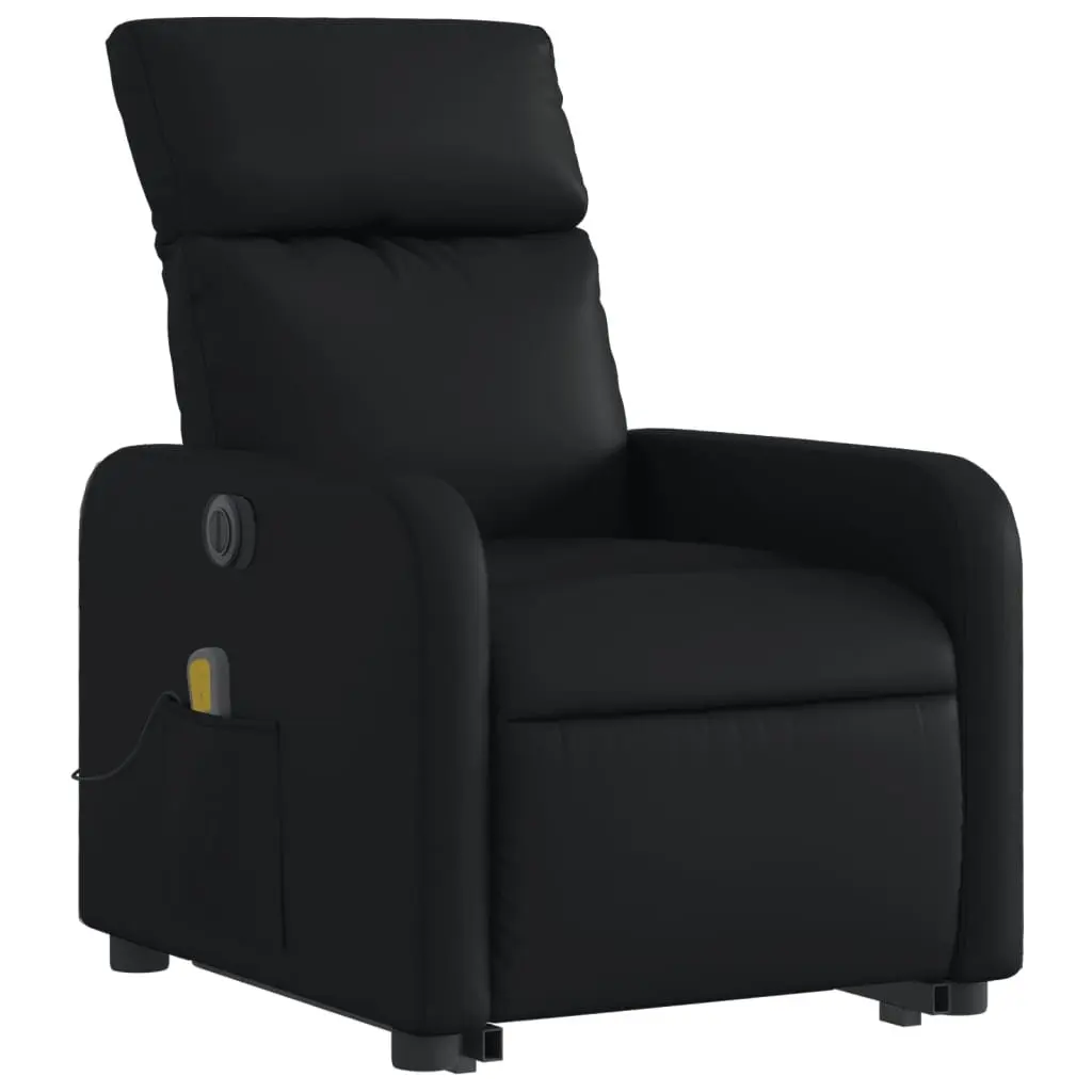 Electric Massage Chair for Living Room Black Faux Leather 135 Degrees
