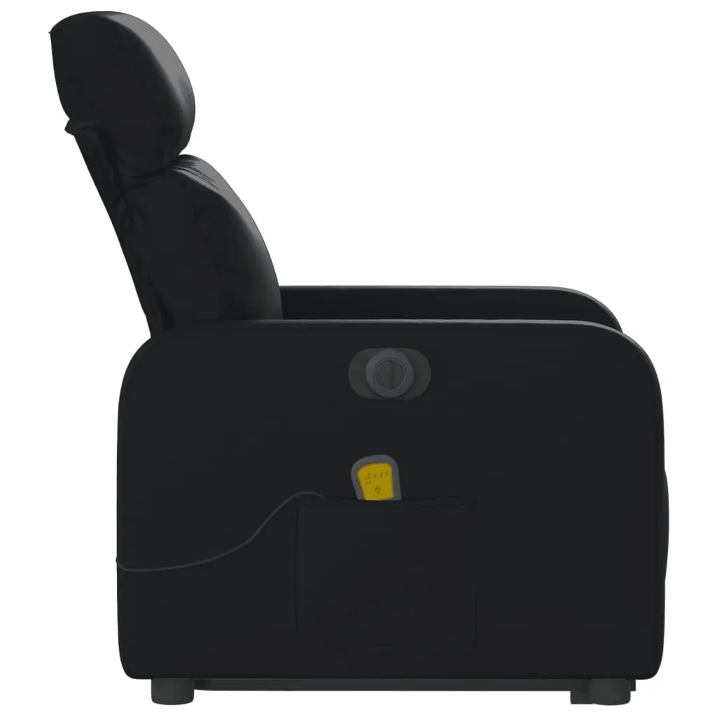 Electric Massage Chair for Living Room Black Faux Leather 135 Degrees