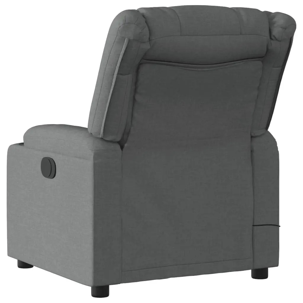 Massage Recliner Chair Living Room Dark Grey Fabric Manual Reclining