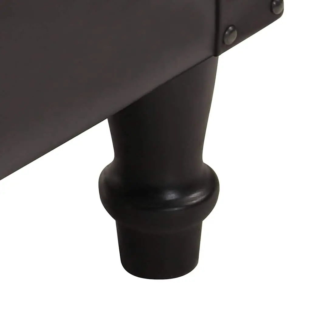 Black Leather Tub Chair for Living Room with Solid Mango Wood Legs