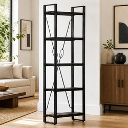5-Tier Bookcase Dimensions: 60L x 30W x 180H cm