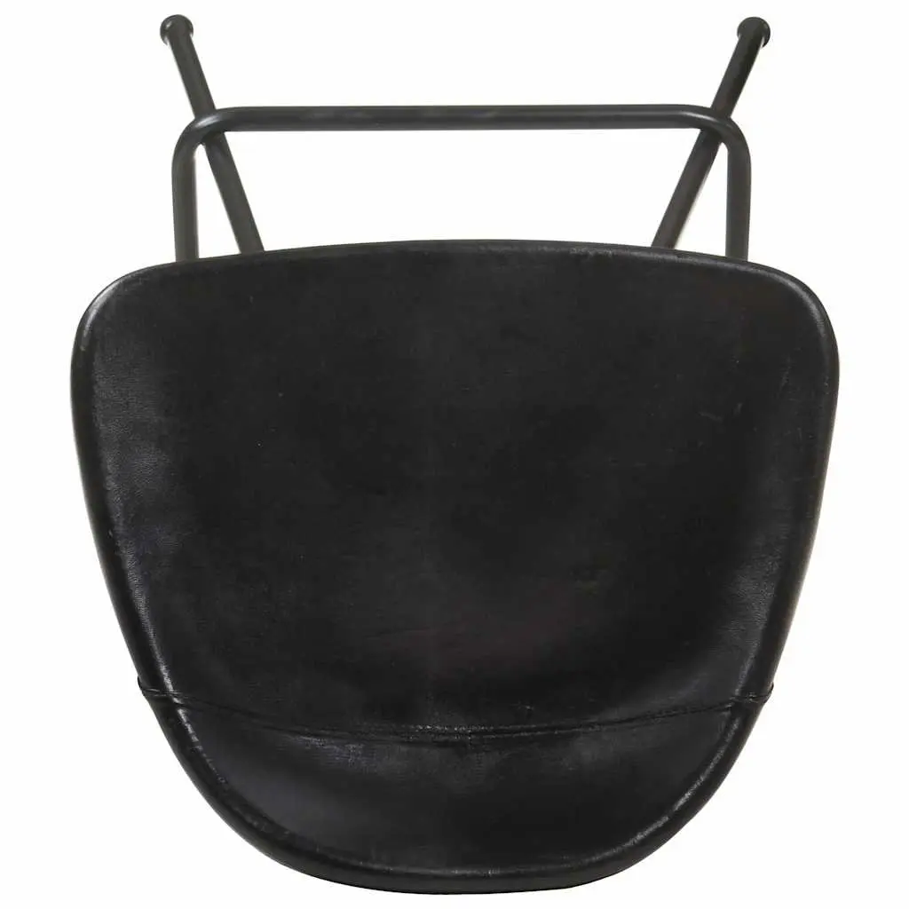 Bar Stools Kitchen Dining 2 pcs Black Leather Seat Iron Frame Industrial Style