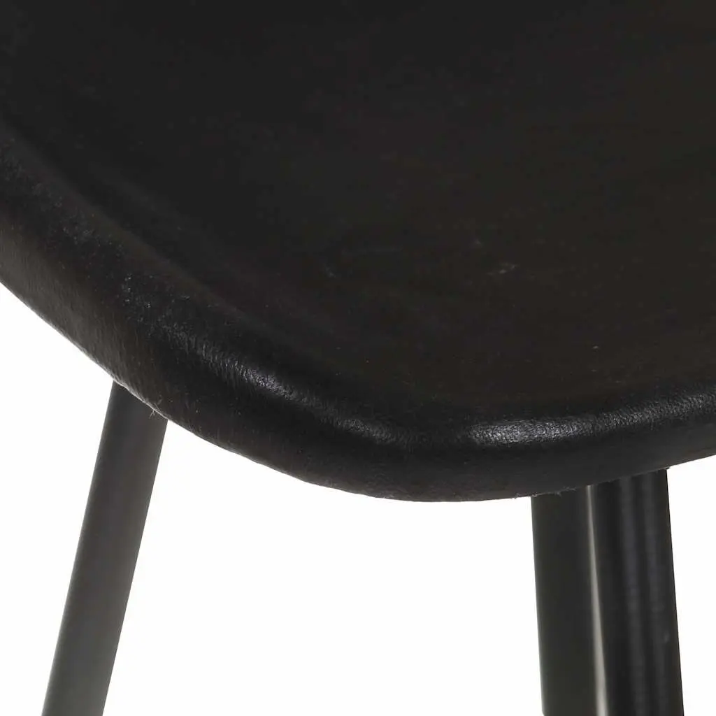 Bar Stools Kitchen Dining 2 pcs Black Leather Seat Iron Frame Industrial Style