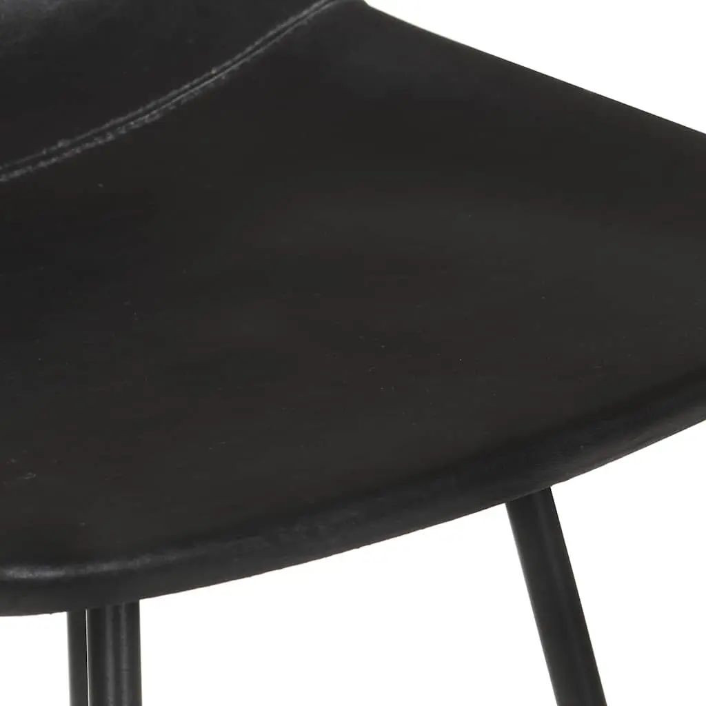 Bar Stools Set of 4 for Dining Kitchen Black Leather Seats Industrial Style